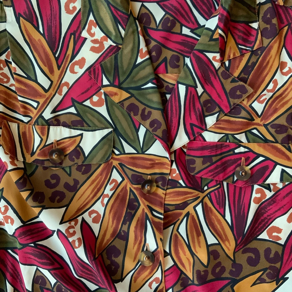 Vintage Tropical Print Liz Claiborne Dress sz 10 - Picture 3 of 5